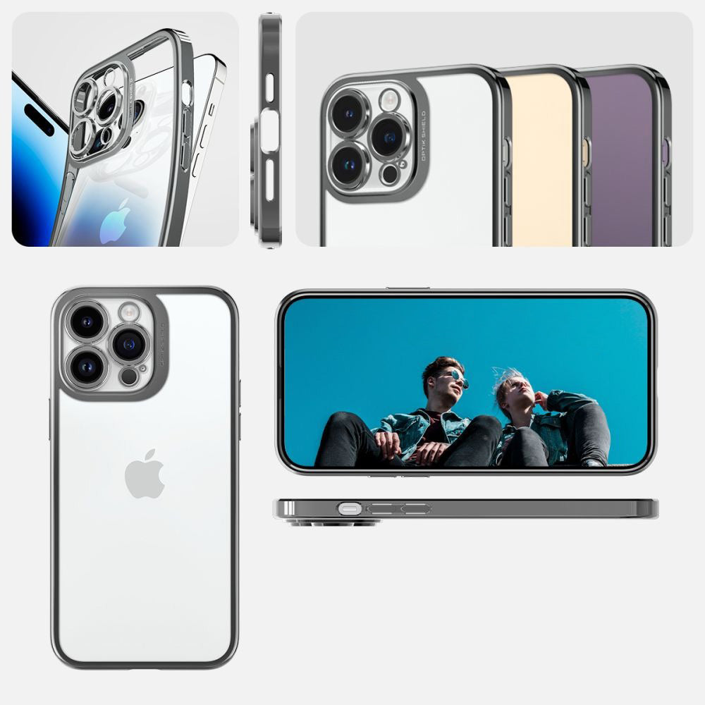 Schutzhülle Spigen Optik Crystal für iPhone 14 Pro Max, Transparent-Grau