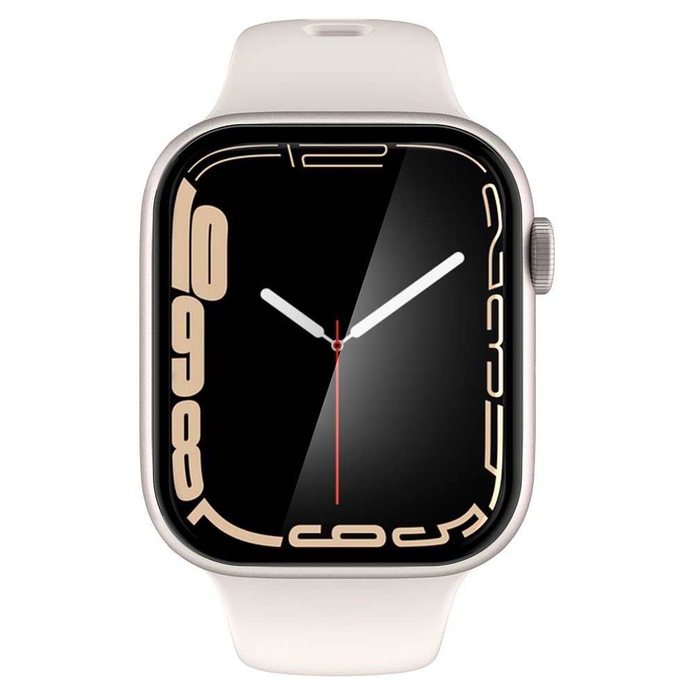 Hybridglas Spigen Pro Flex EZ Fit für Apple Watch 45 mm, schwarzer Rahmen