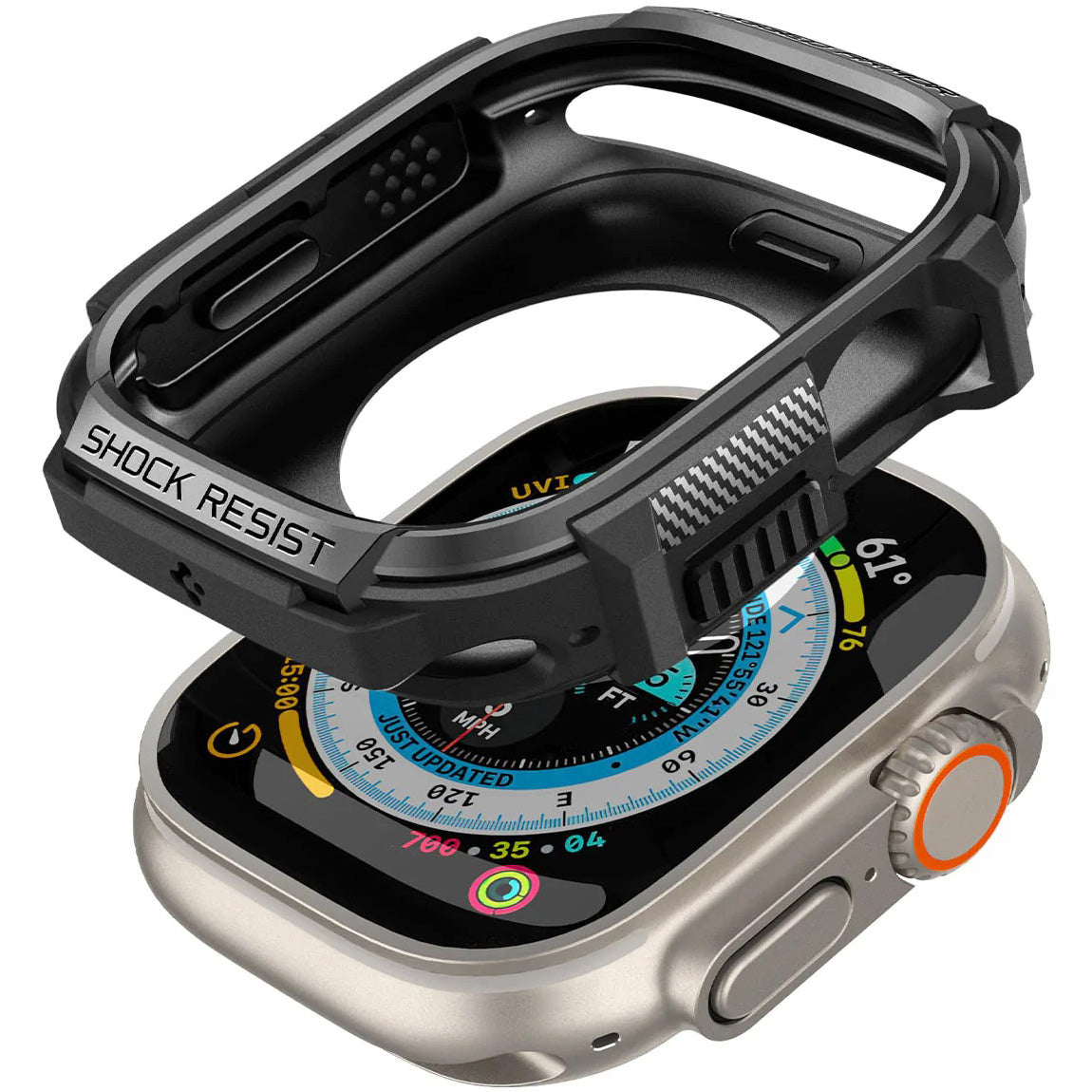 Schutzhülle Spigen Rugged Armor für Apple Watch Ultra 3/2/1 49 mm, Schwarz