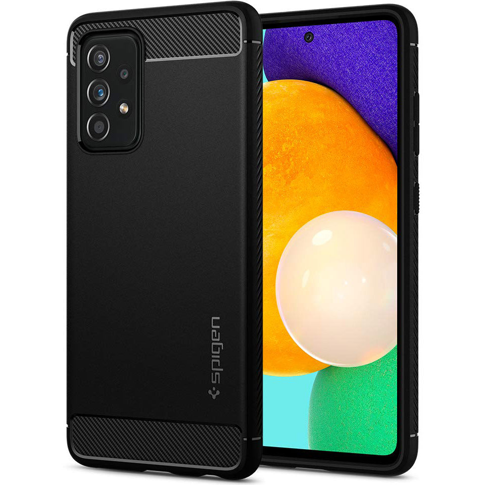 Schutzhülle Spigen Rugged Armor für Galaxy A52s 5G, A52 4G/5G, Schwarz