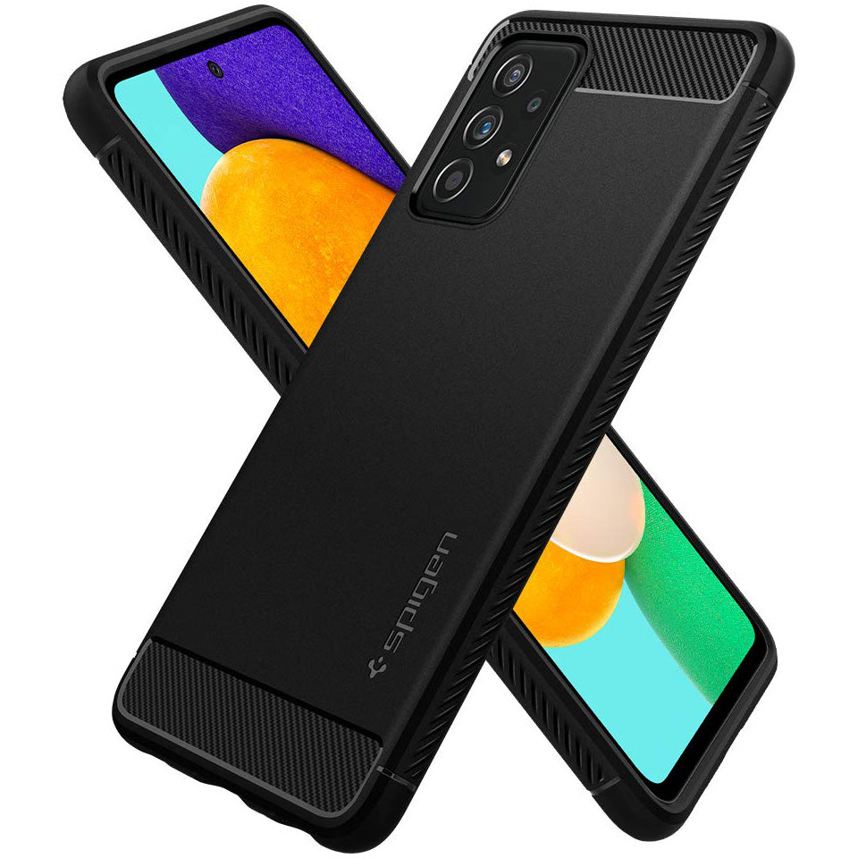 Schutzhülle Spigen Rugged Armor für Galaxy A52s 5G, A52 4G/5G, Schwarz