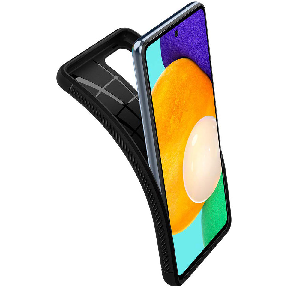 Schutzhülle Spigen Rugged Armor für Galaxy A52s 5G, A52 4G/5G, Schwarz