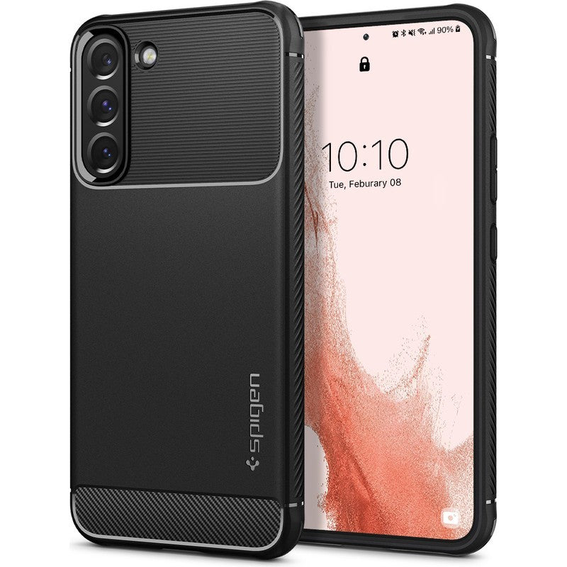 Schutzhülle Spigen Rugged Armor für Galaxy S22, Schwarz