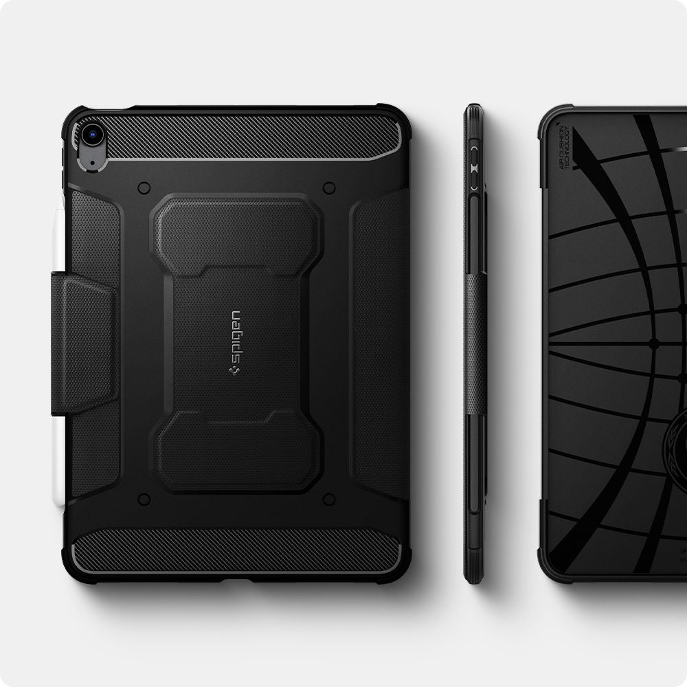 Schutzhülle für iPad Air 11" / 10.9" 2020-2026, Spigen Rugged Armor Pro, Schwarz