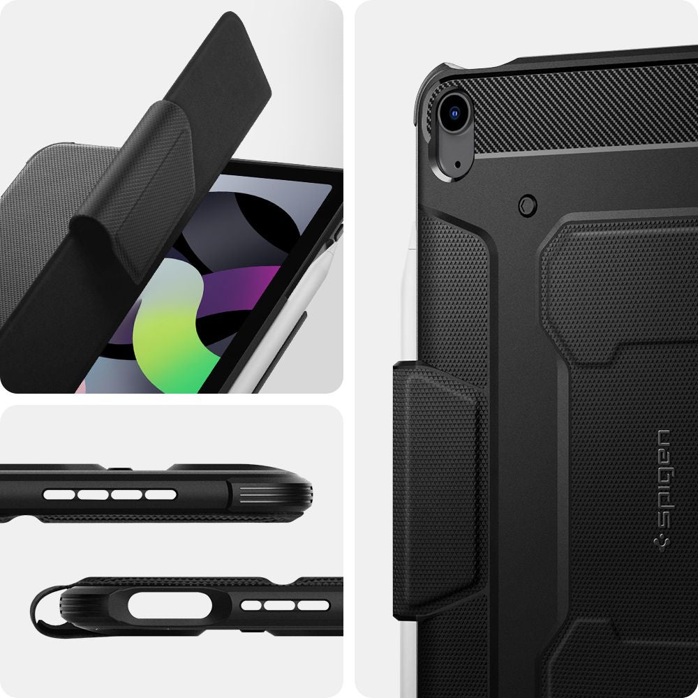 Schutzhülle für iPad Air 11" / 10.9" 2020-2026, Spigen Rugged Armor Pro, Schwarz