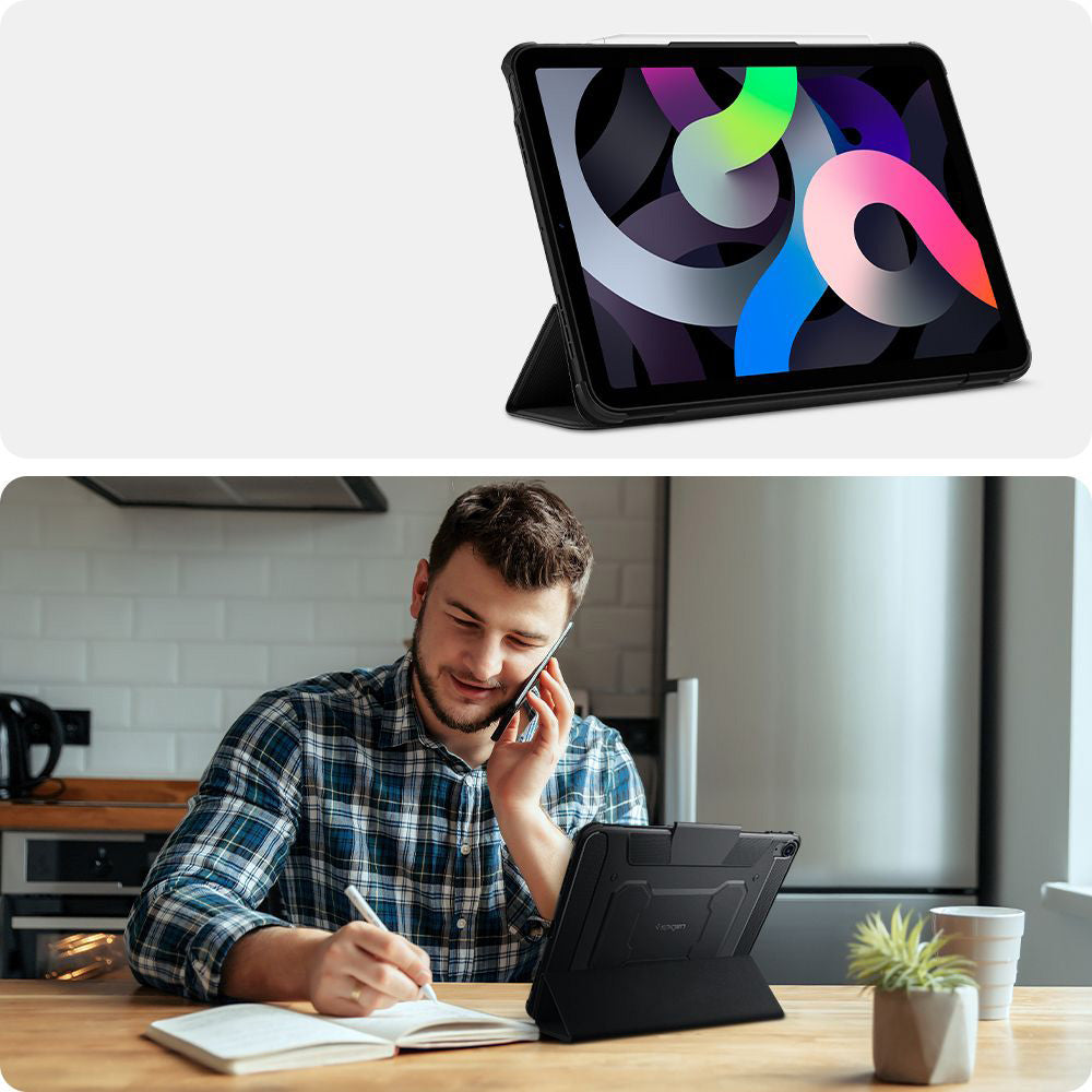 Schutzhülle für iPad Air 11" / 10.9" 2020-2026, Spigen Rugged Armor Pro, Schwarz