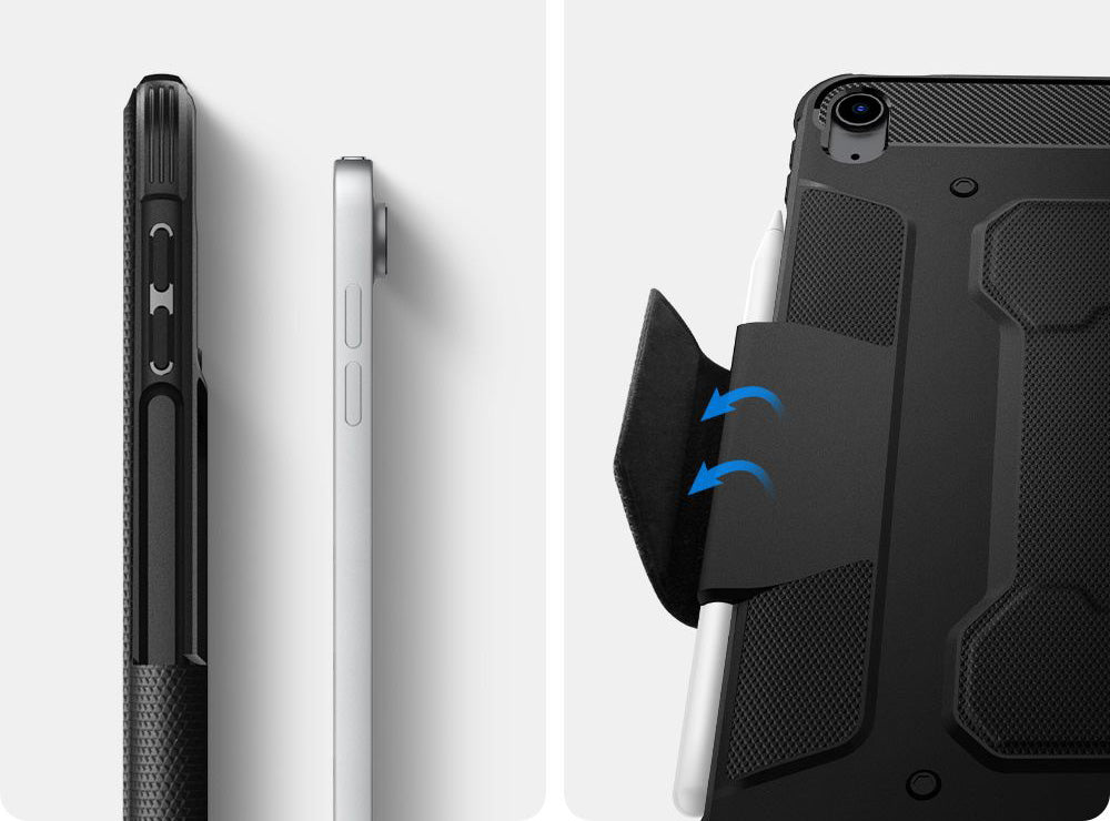 Schutzhülle für iPad Air 11" / 10.9" 2020-2026, Spigen Rugged Armor Pro, Schwarz