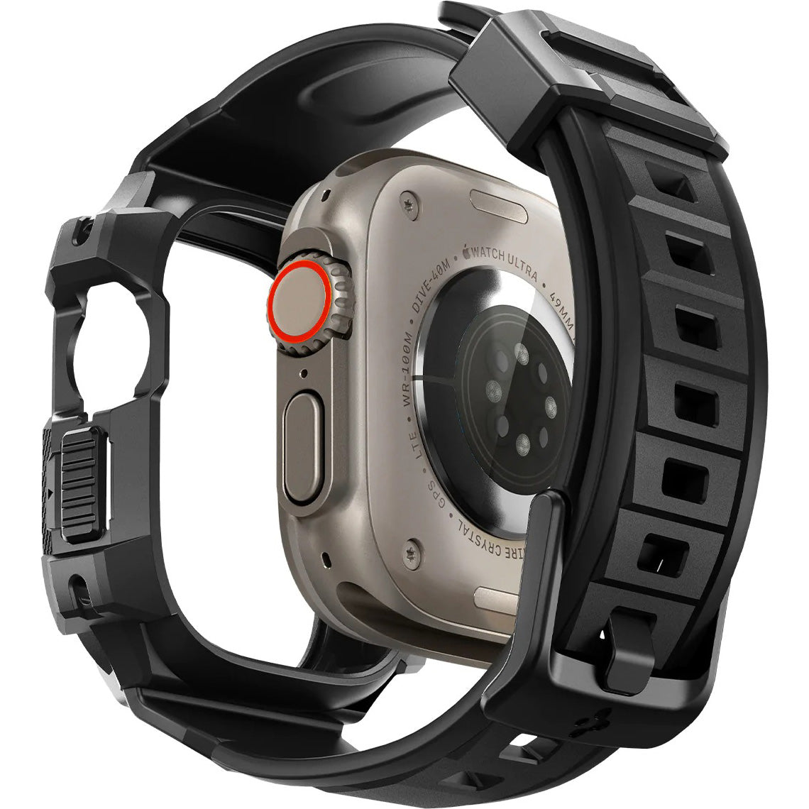 Schutzhülle mit Armband Spigen Rugged Armor Pro für Apple Watch Ultra 3/2/1 49 mm, Schwarz