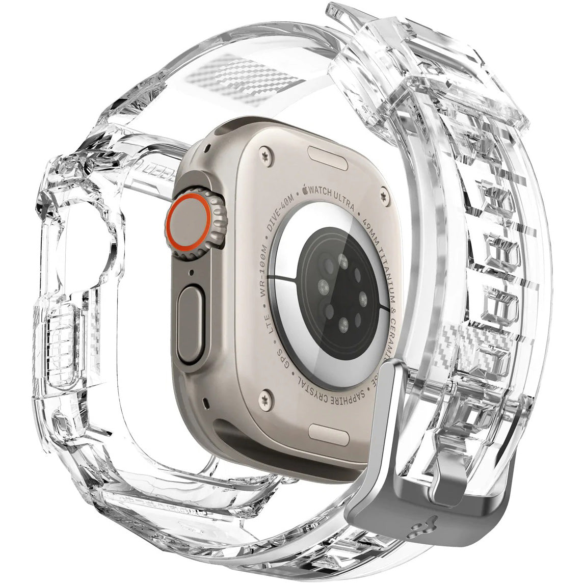Schutzhülle mit Armband Spigen Rugged Armor Pro für Apple Watch Ultra 3/2/1 49 mm, Transparent