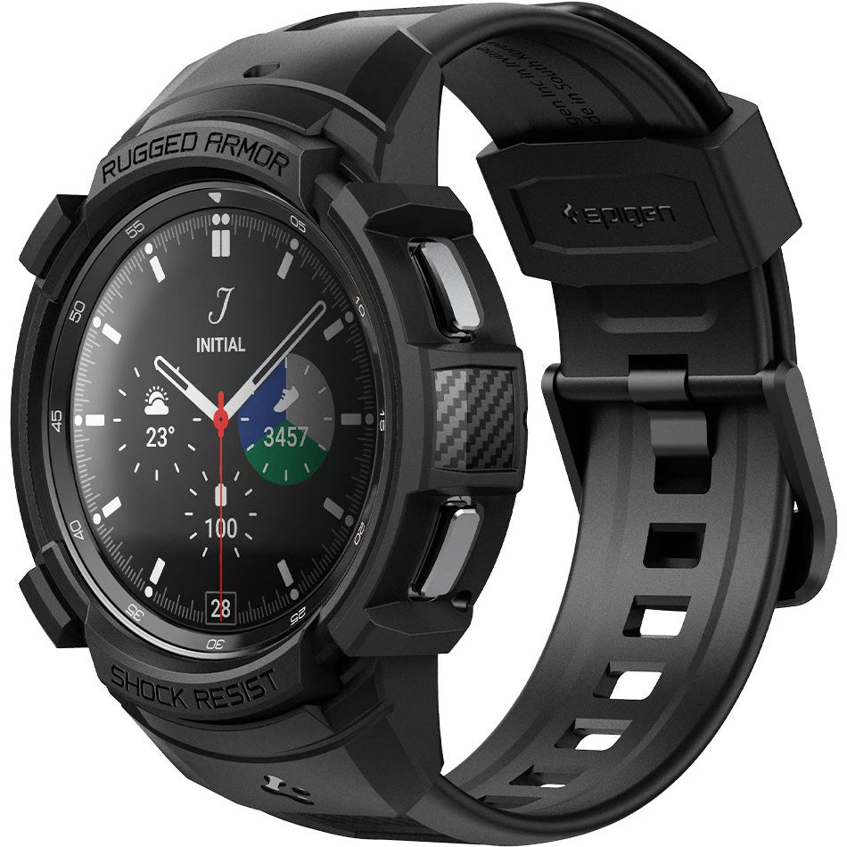 Schutzhülle Spigen Rugged Armor Pro für Galaxy Galaxy Watch 4 Classic 46mm, schwarz+schwarz