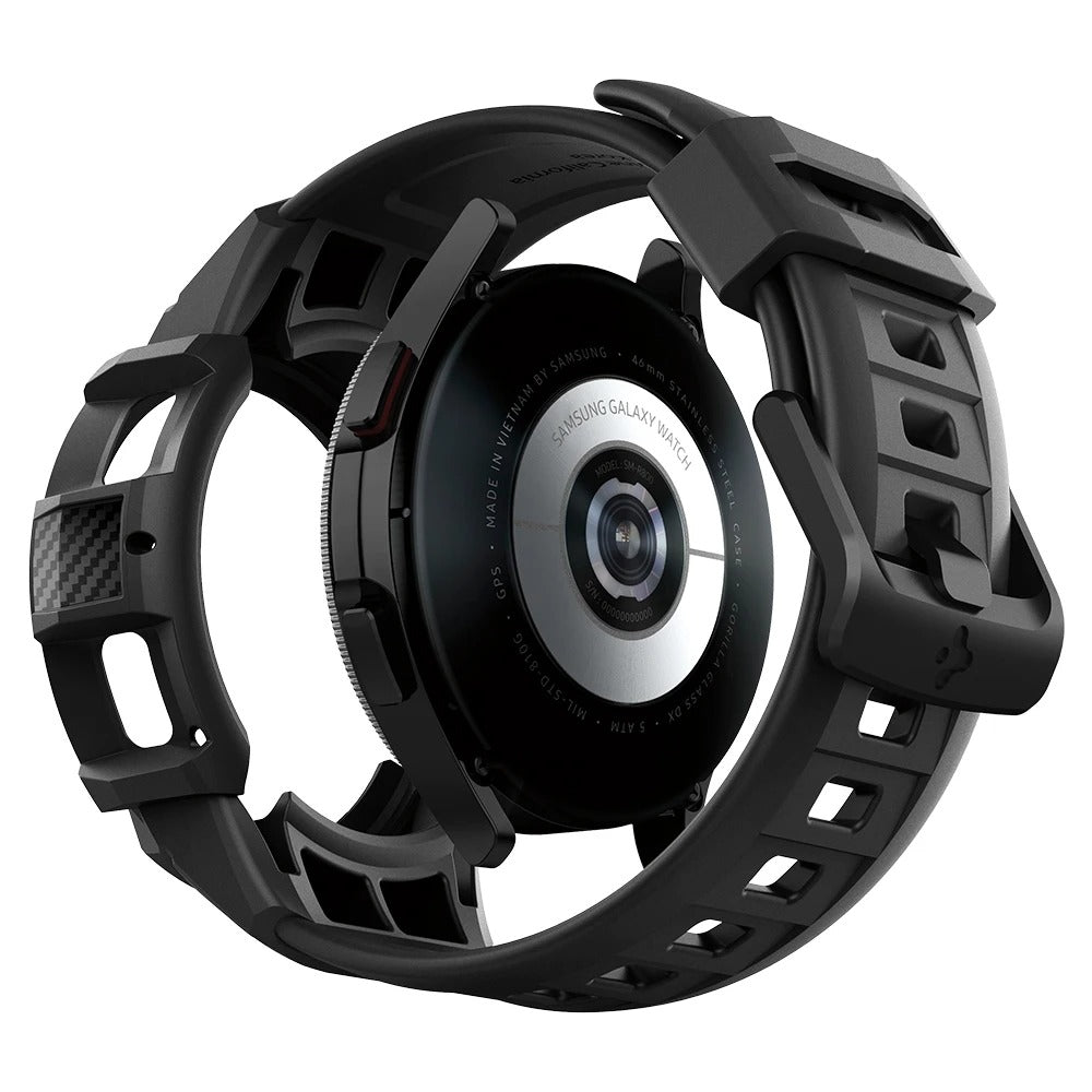 Schutzhülle Spigen Rugged Armor Pro für Galaxy Galaxy Watch 4 Classic 46mm, schwarz+schwarz