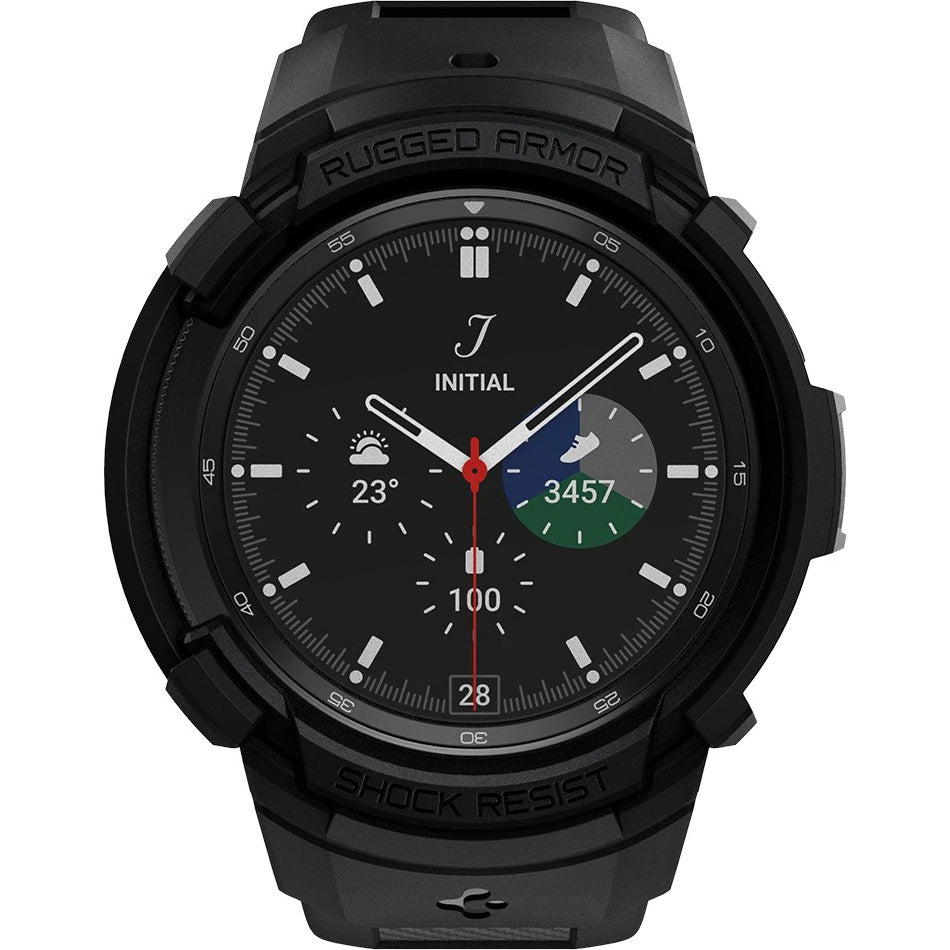Schutzhülle Spigen Rugged Armor Pro für Galaxy Galaxy Watch 4 Classic 46mm, schwarz+schwarz