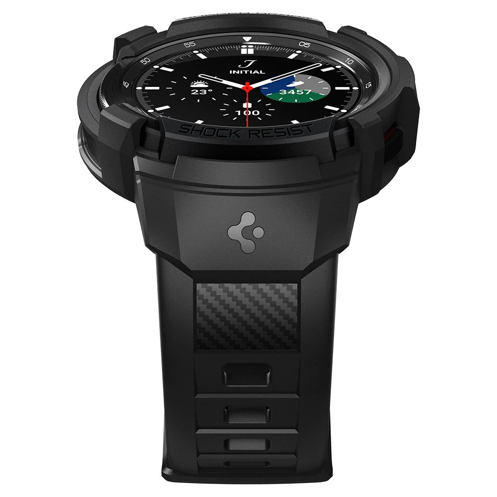 Schutzhülle Spigen Rugged Armor Pro für Galaxy Galaxy Watch 4 Classic 46mm, schwarz+schwarz