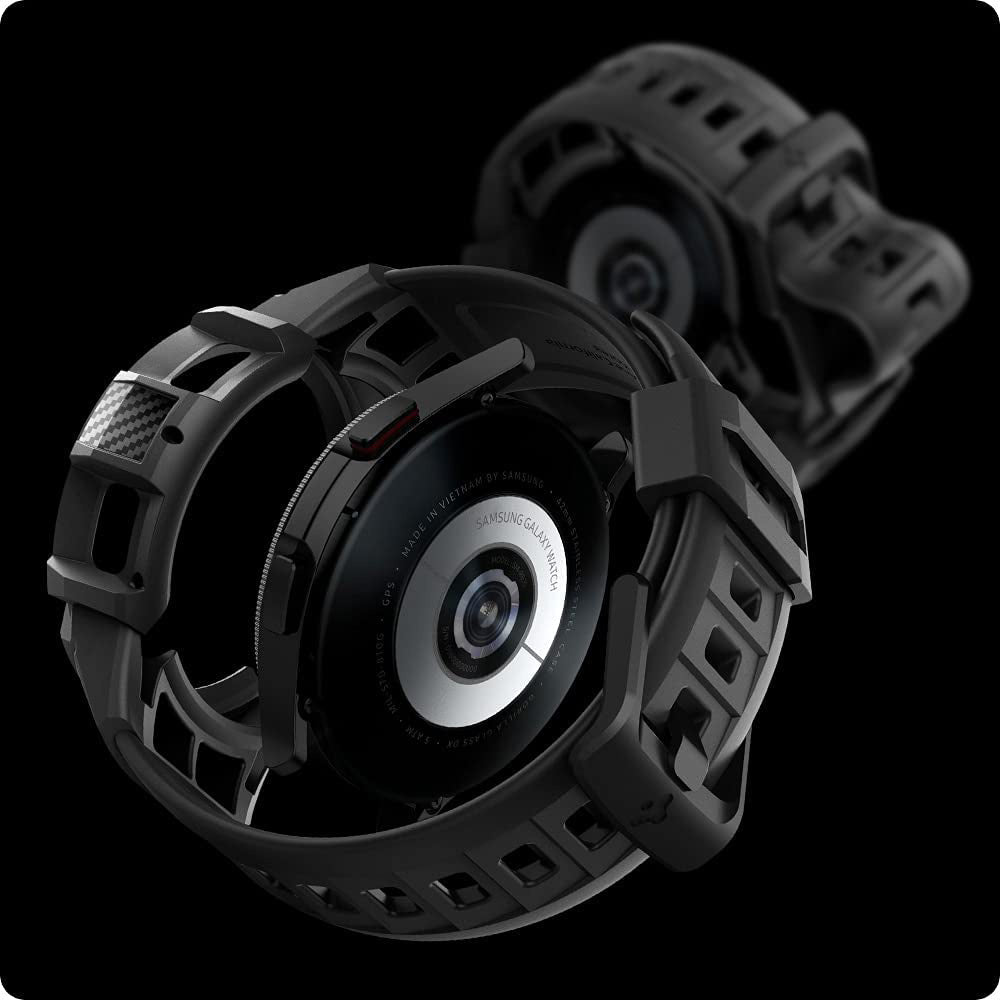 Schutzhülle Spigen Rugged Armor Pro für Galaxy Galaxy Watch 4 Classic 46mm, schwarz+schwarz