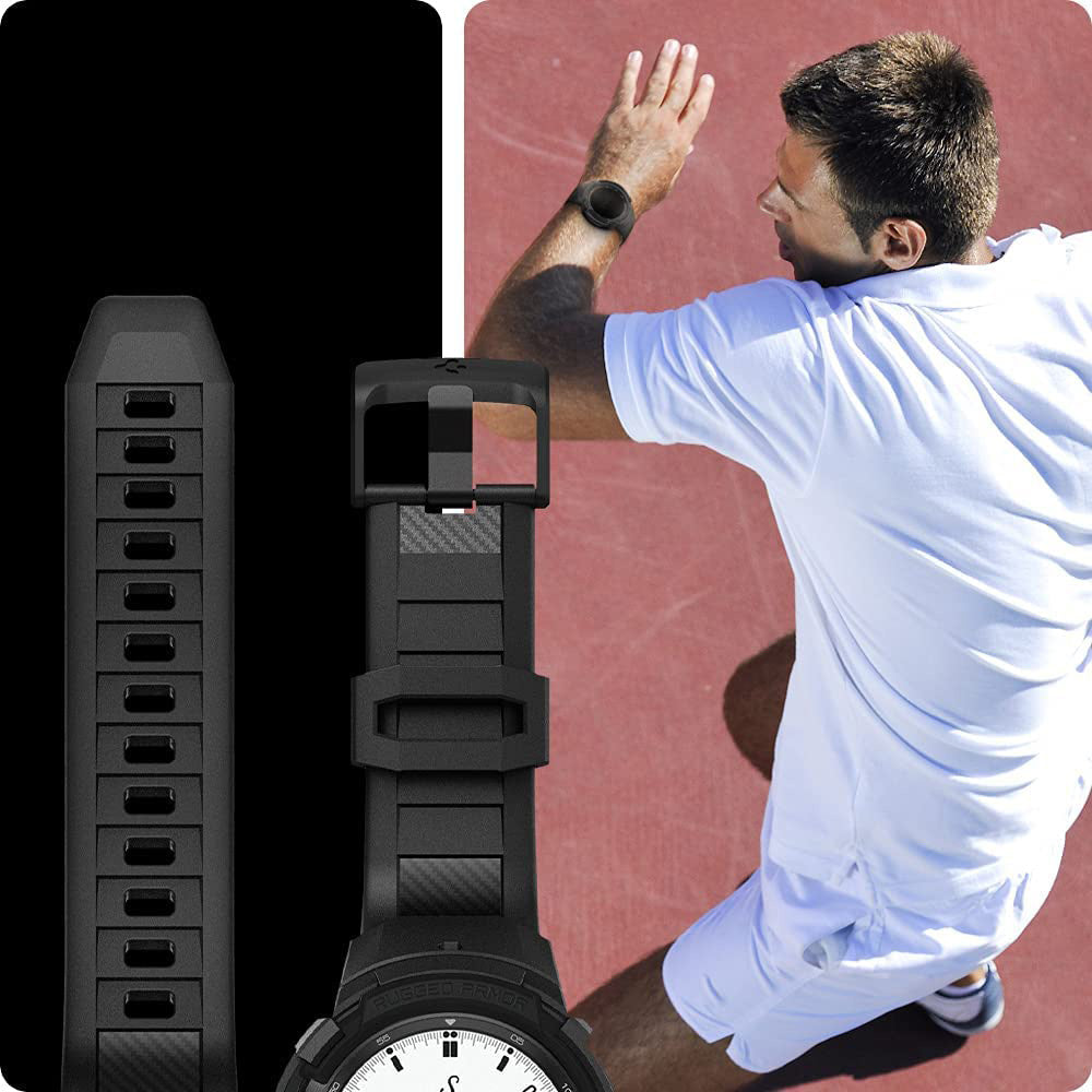 Schutzhülle Spigen Rugged Armor Pro für Galaxy Galaxy Watch 4 Classic 46mm, schwarz+schwarz