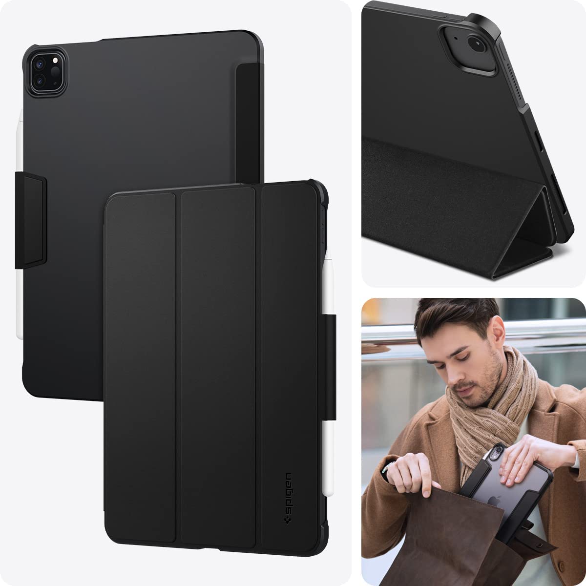 Schutzhülle für iPad Air 11" / 10.9" 2020-2026 / Pro 11" 2018-2022, Spigen Smart Fold Plus, Schwarz