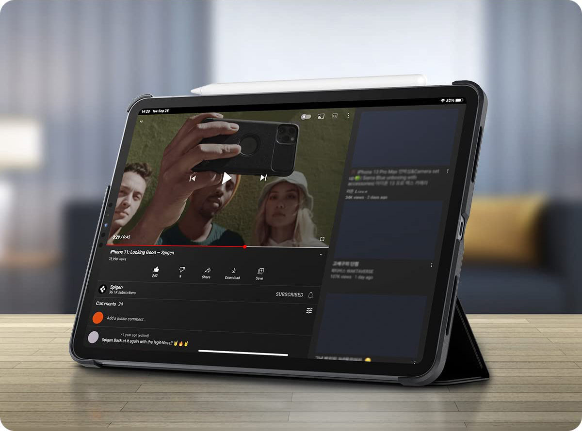 Schutzhülle für iPad Air 11" / 10.9" 2020-2026 / Pro 11" 2018-2022, Spigen Smart Fold Plus, Schwarz