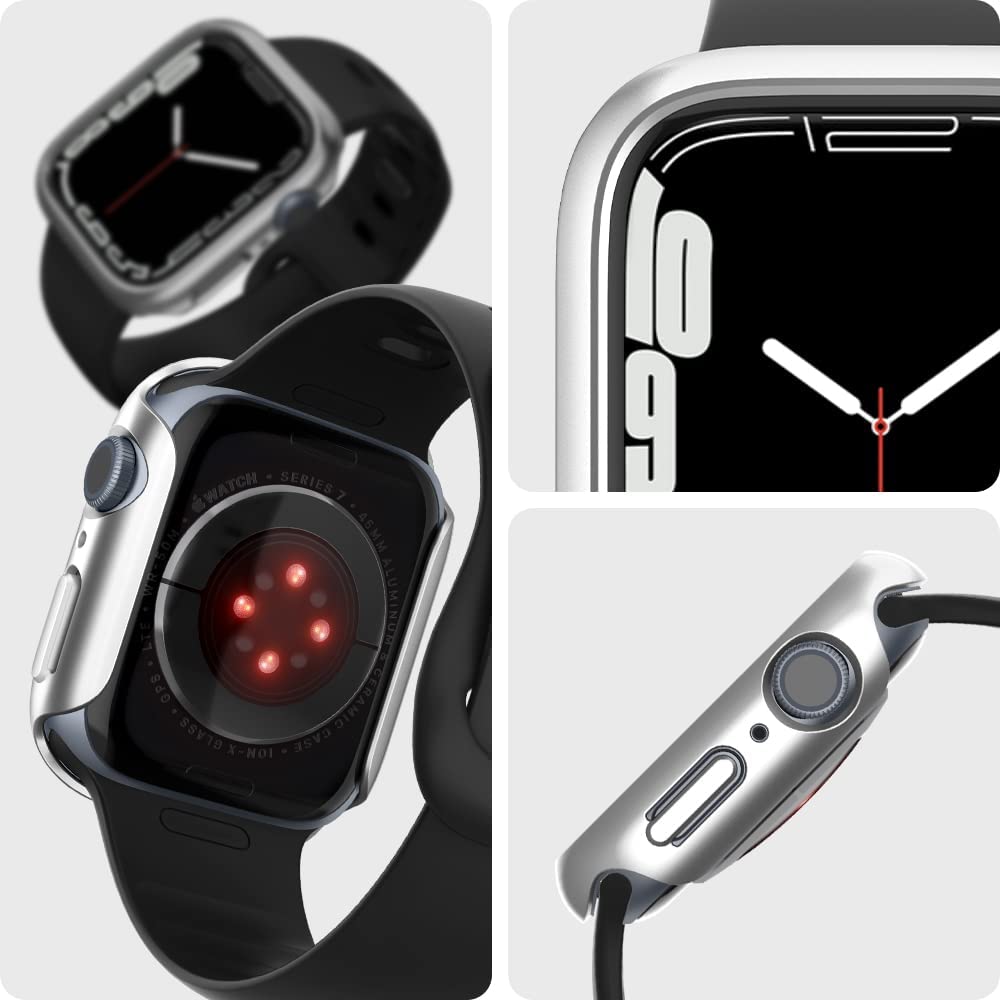 Schutzhülle Spigen Thin Fit für Apple Watch 45 mm, Graphitgrau