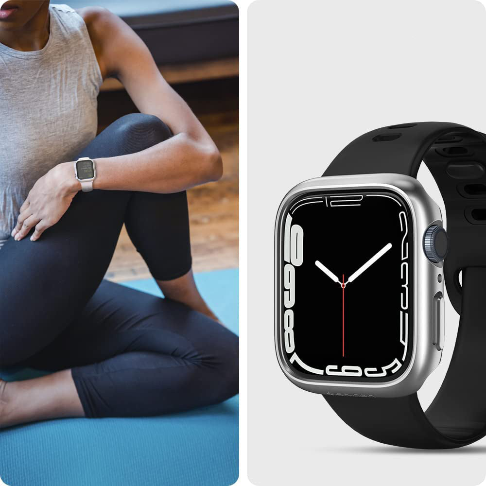 Schutzhülle Spigen Thin Fit für Apple Watch 45 mm, Graphitgrau