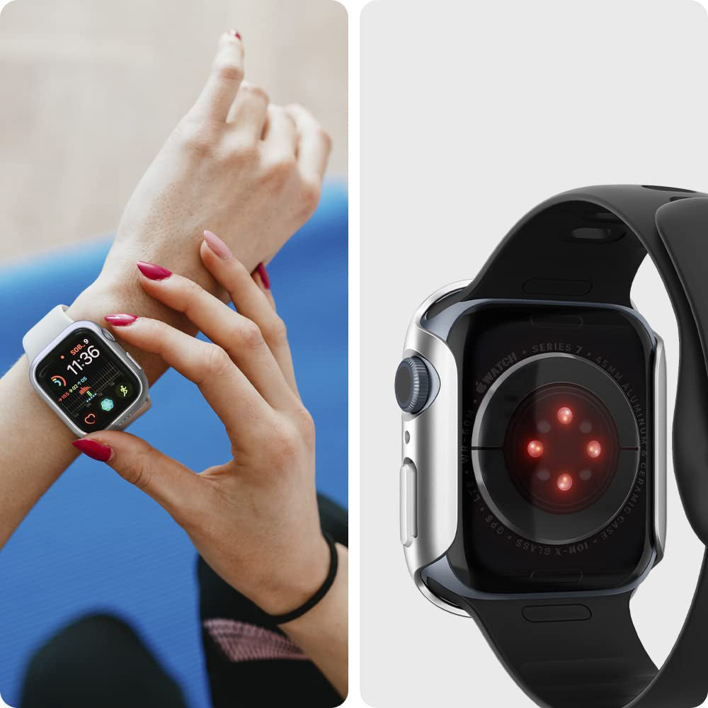 Schutzhülle Spigen Thin Fit für Apple Watch 45 mm, Graphitgrau