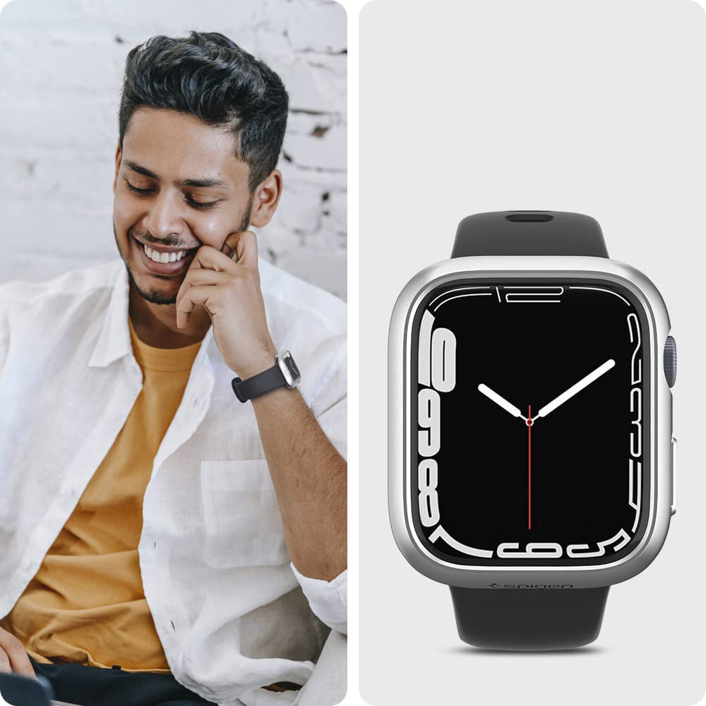 Schutzhülle Spigen Thin Fit für Apple Watch 45 mm, Graphitgrau