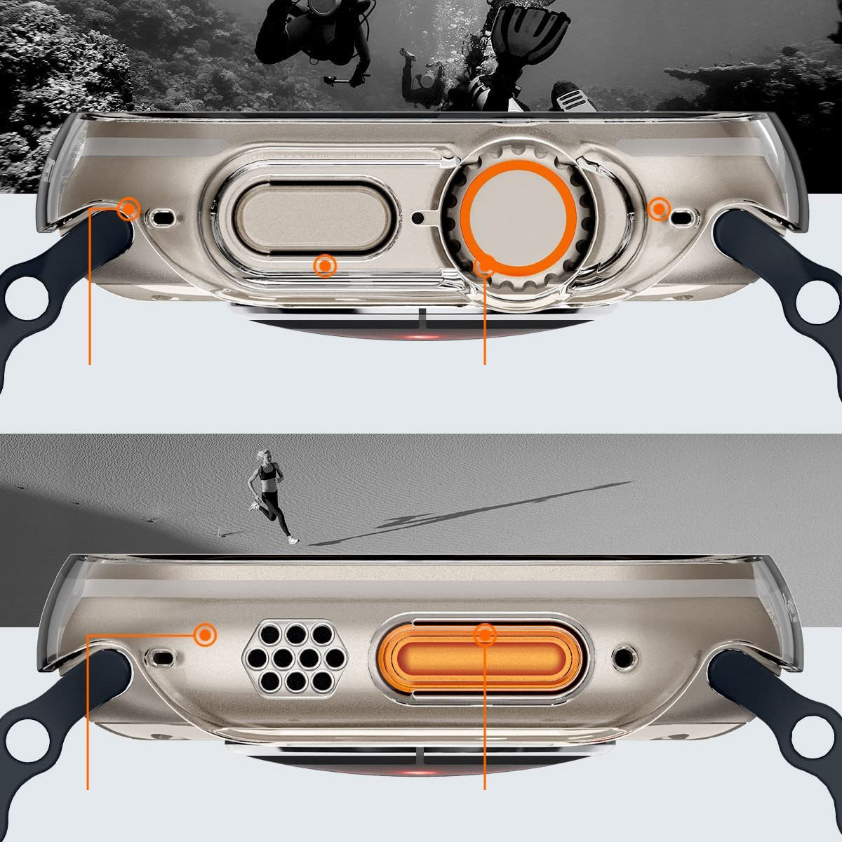 Schutzhülle Spigen Thin Fit für Apple Watch Ultra 3/2/1 49 mm, Transparent