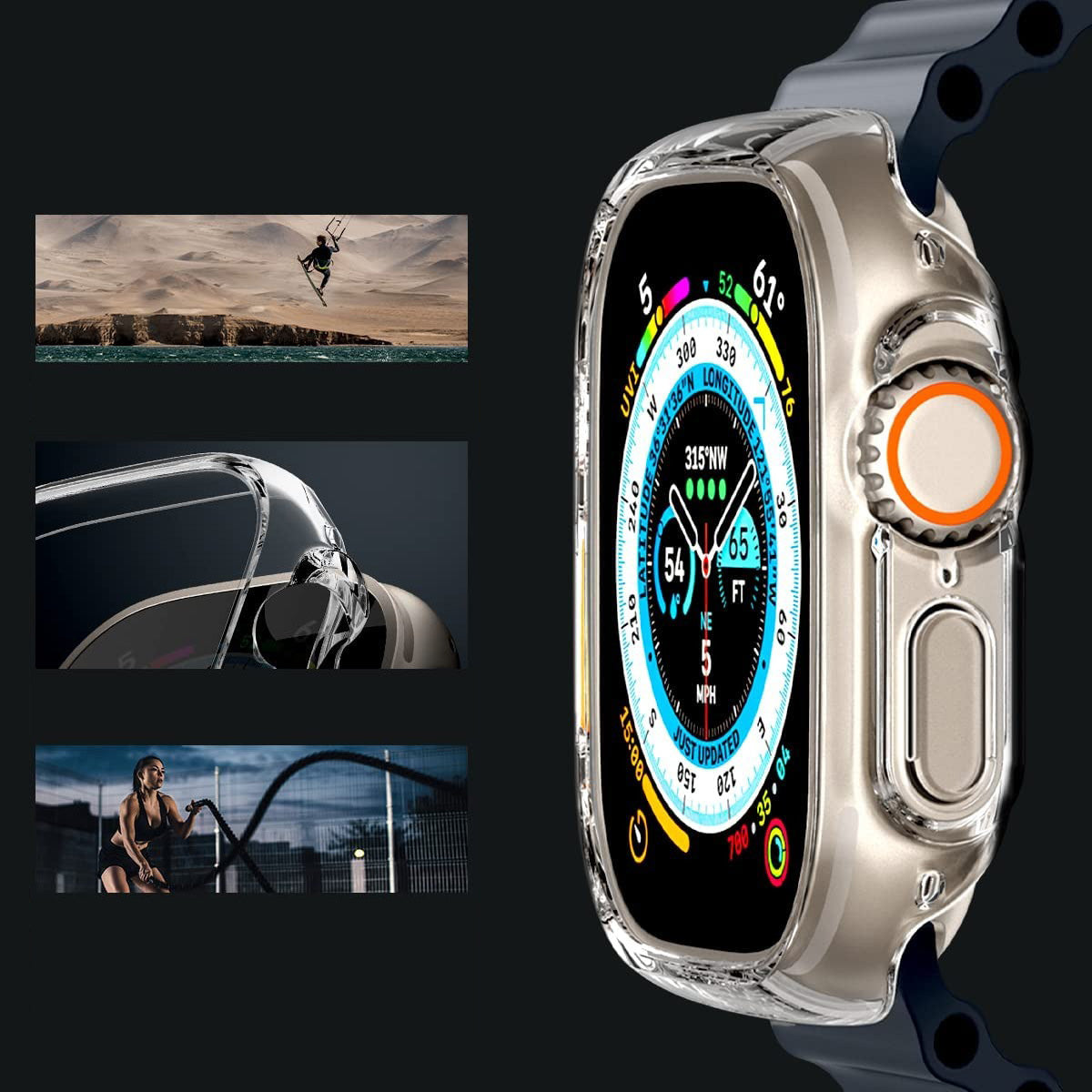 Schutzhülle Spigen Thin Fit für Apple Watch Ultra 3/2/1 49 mm, Transparent
