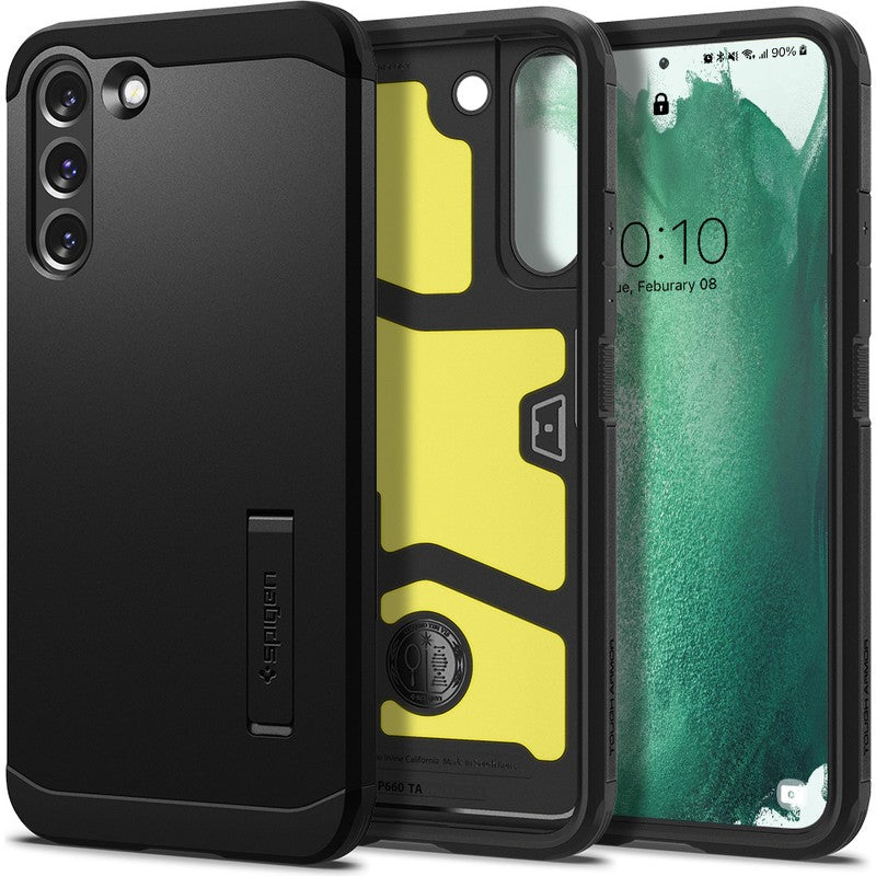 Schutzhülle Spigen Tough Armor für Galaxy S22 Plus, Schwarz