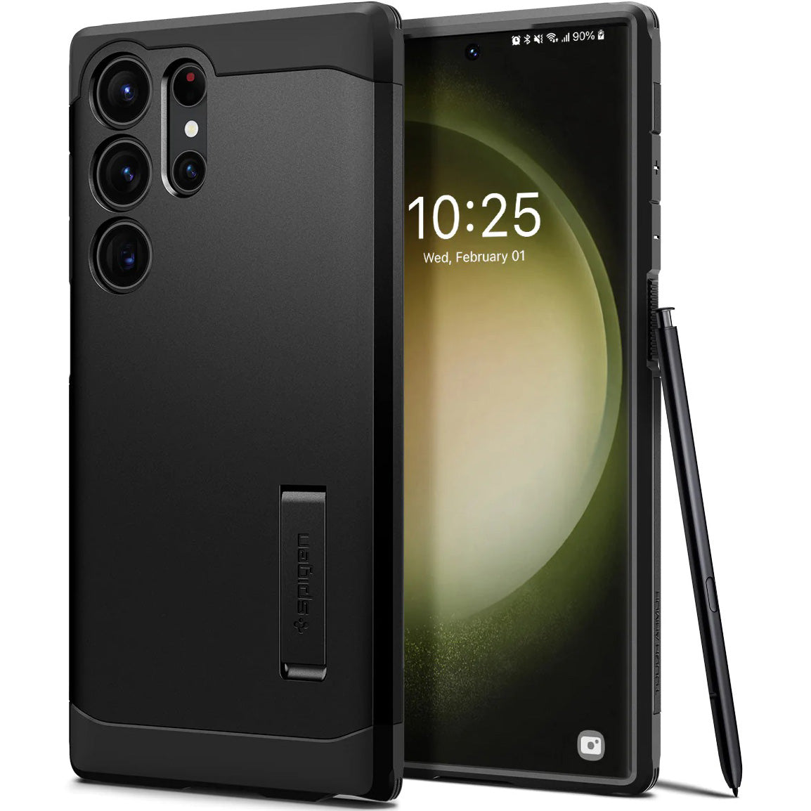 Schutzhülle Spigen Tough Armor für Galaxy S23 Ultra, Schwarz