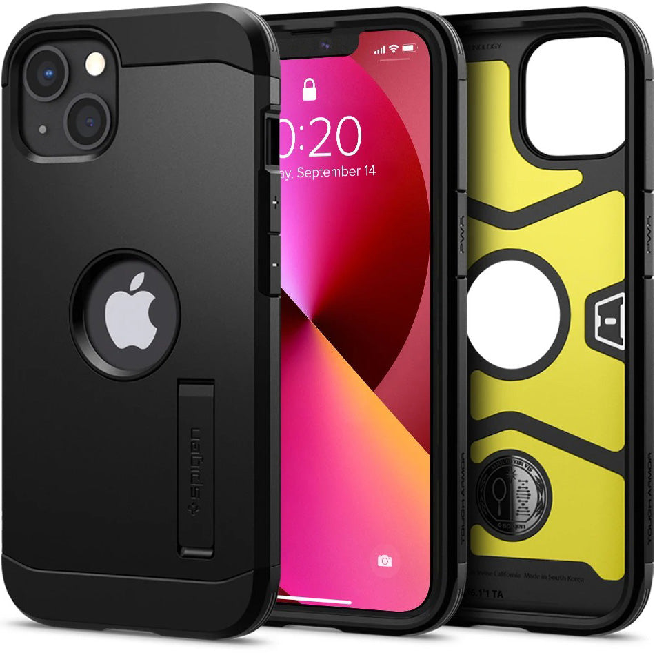 Schutzhülle Spigen Tough Armor für iPhone 13, Schwarz