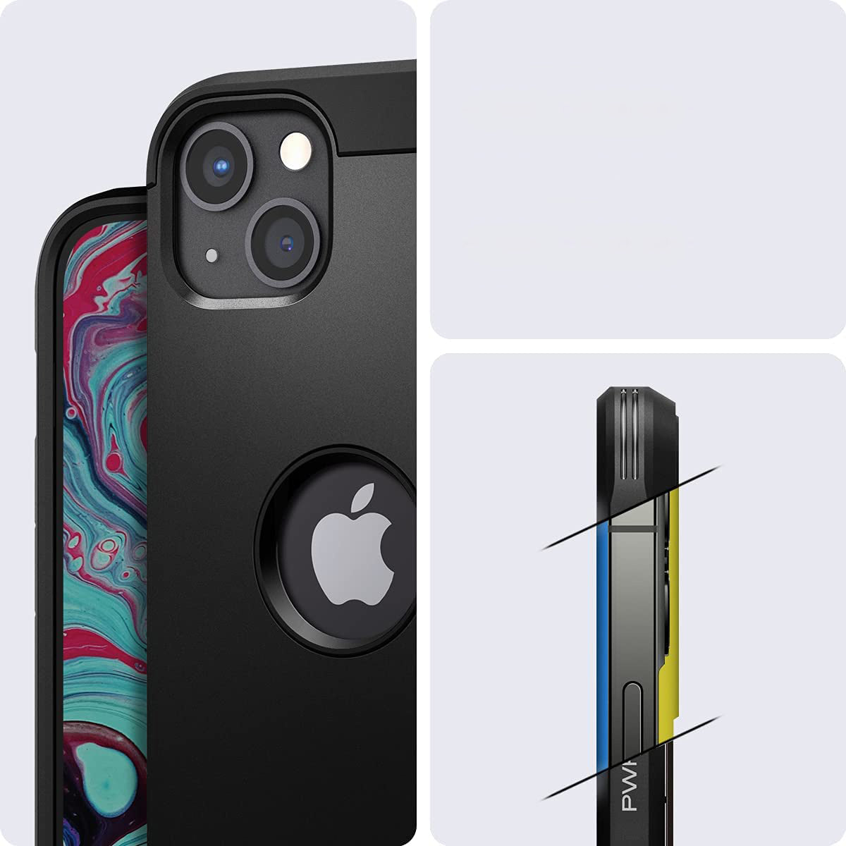 Schutzhülle Spigen Tough Armor für iPhone 13, Schwarz