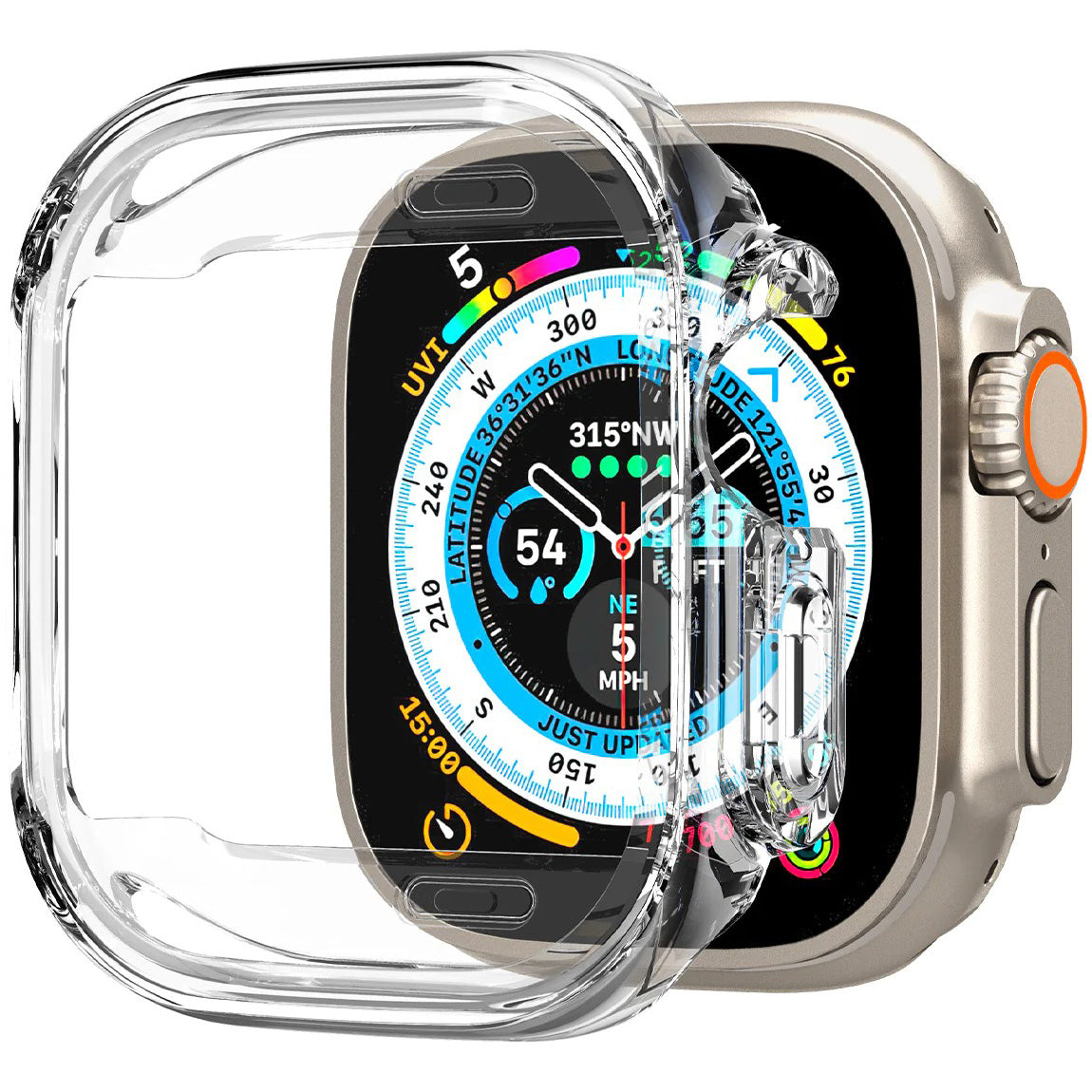 Schutzhülle Spigen Ultra Hybrid für Apple Watch Ultra 3/2/1 49 mm, Transparent