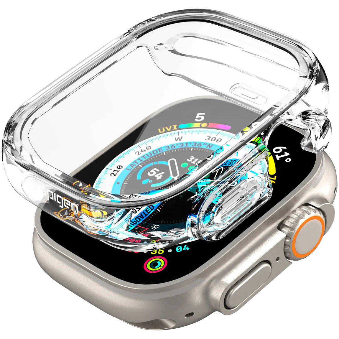 Schutzhülle Spigen Ultra Hybrid für Apple Watch Ultra 3/2/1 49 mm, Transparent