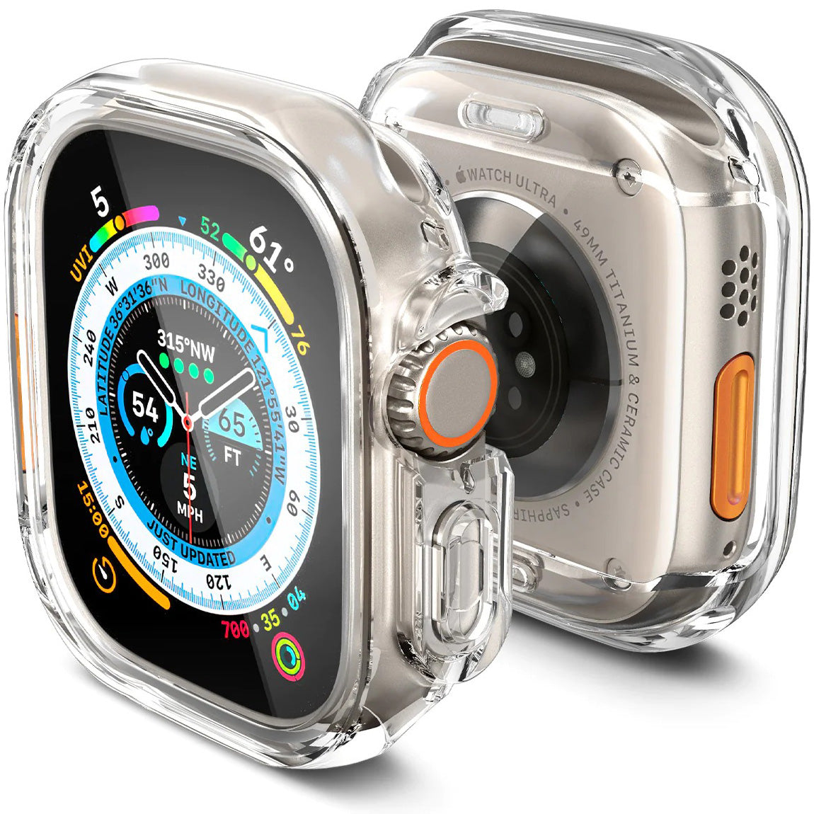 Schutzhülle Spigen Ultra Hybrid für Apple Watch Ultra 3/2/1 49 mm, Transparent