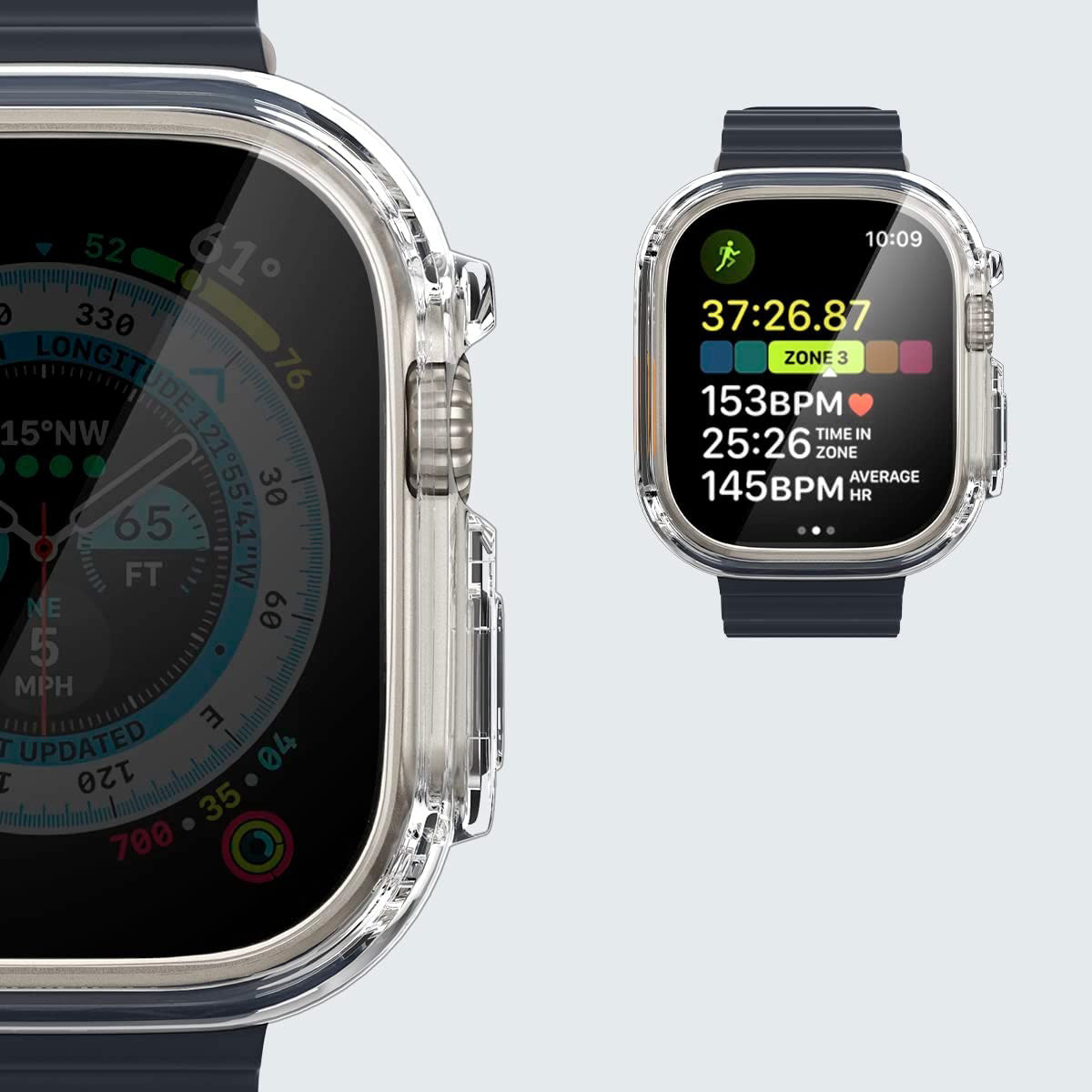Schutzhülle Spigen Ultra Hybrid für Apple Watch Ultra 3/2/1 49 mm, Transparent