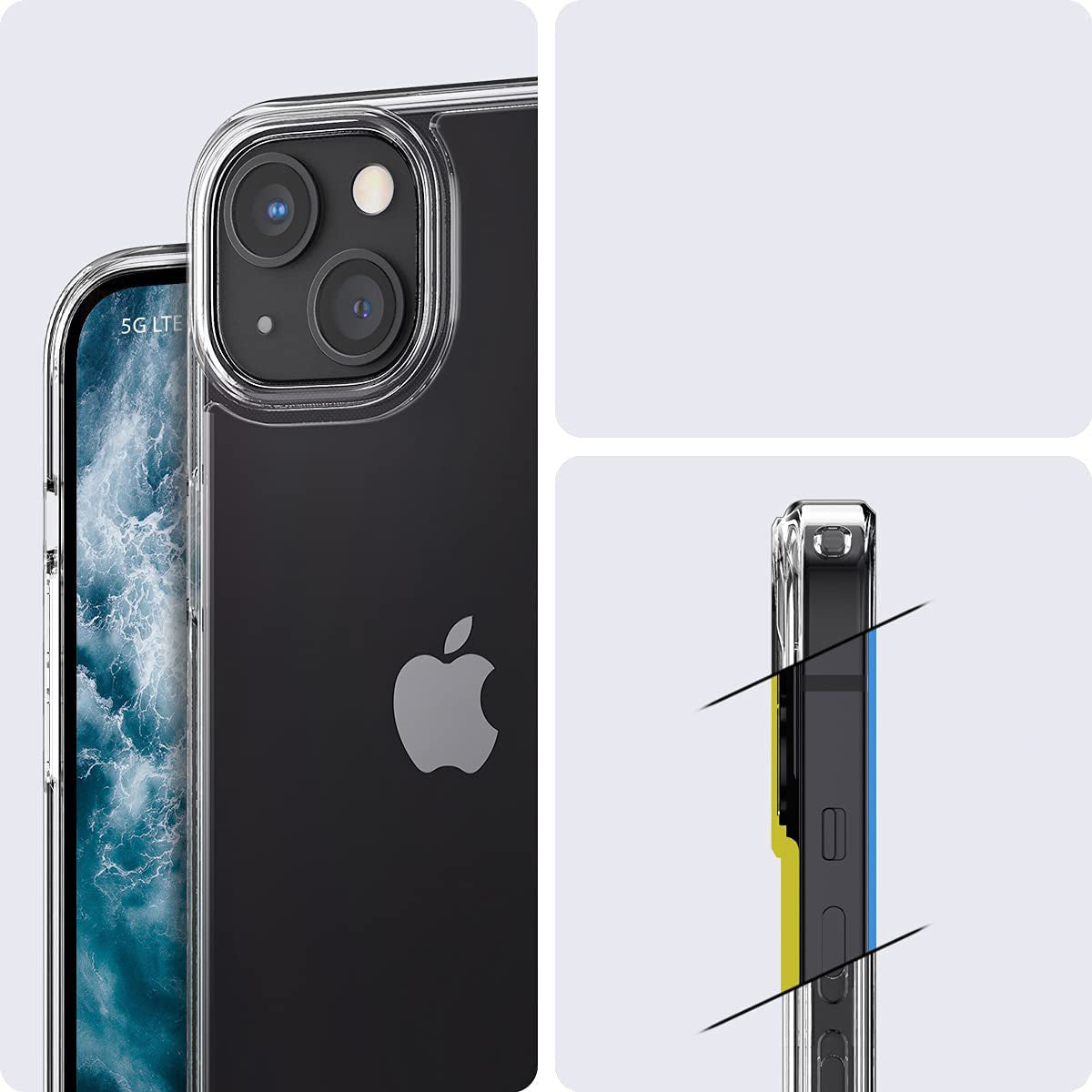Schutzhülle Spigen Ultra Hybrid für iPhone 13, Transparent
