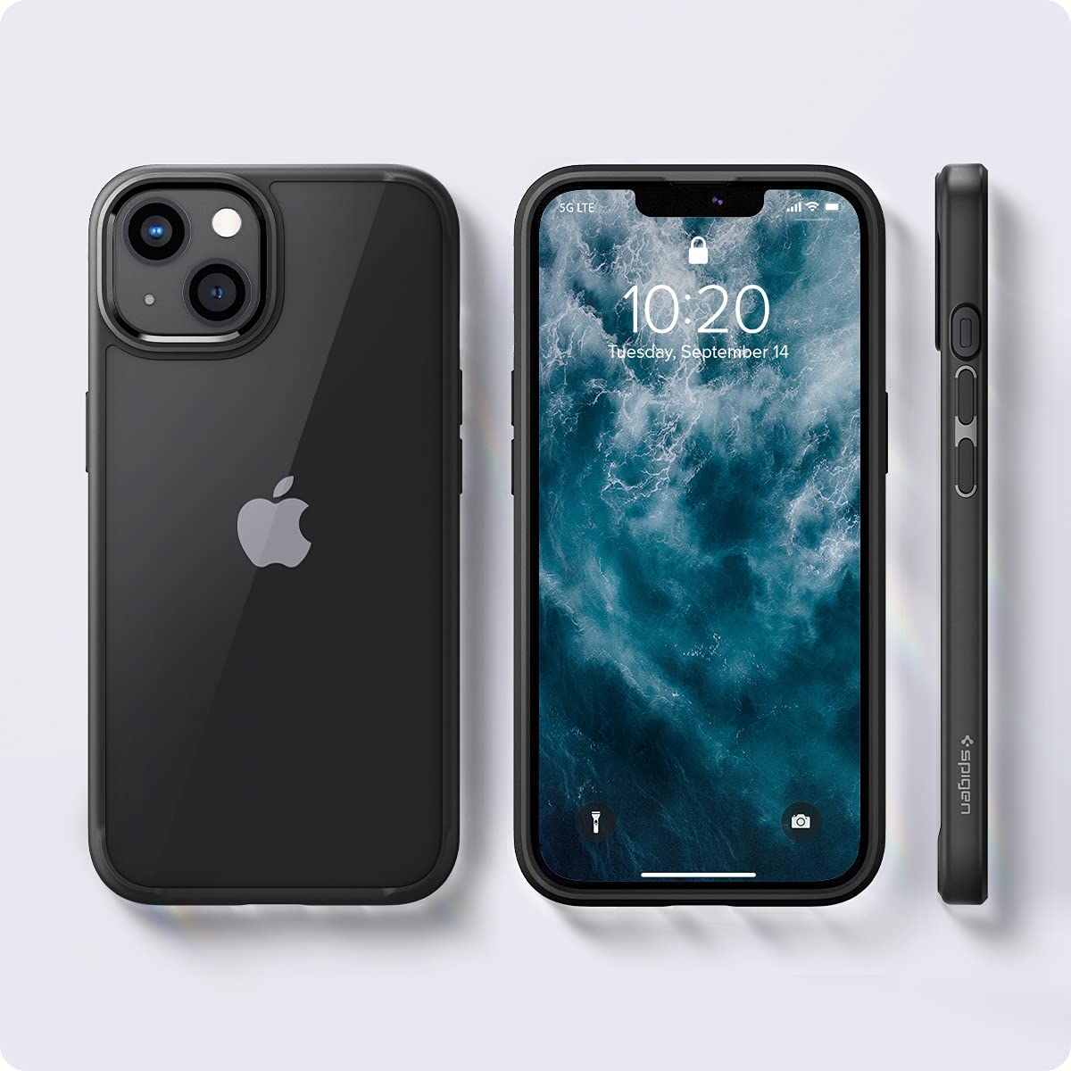 Schutzhülle Spigen Ultra Hybrid für iPhone 13, Schwarz