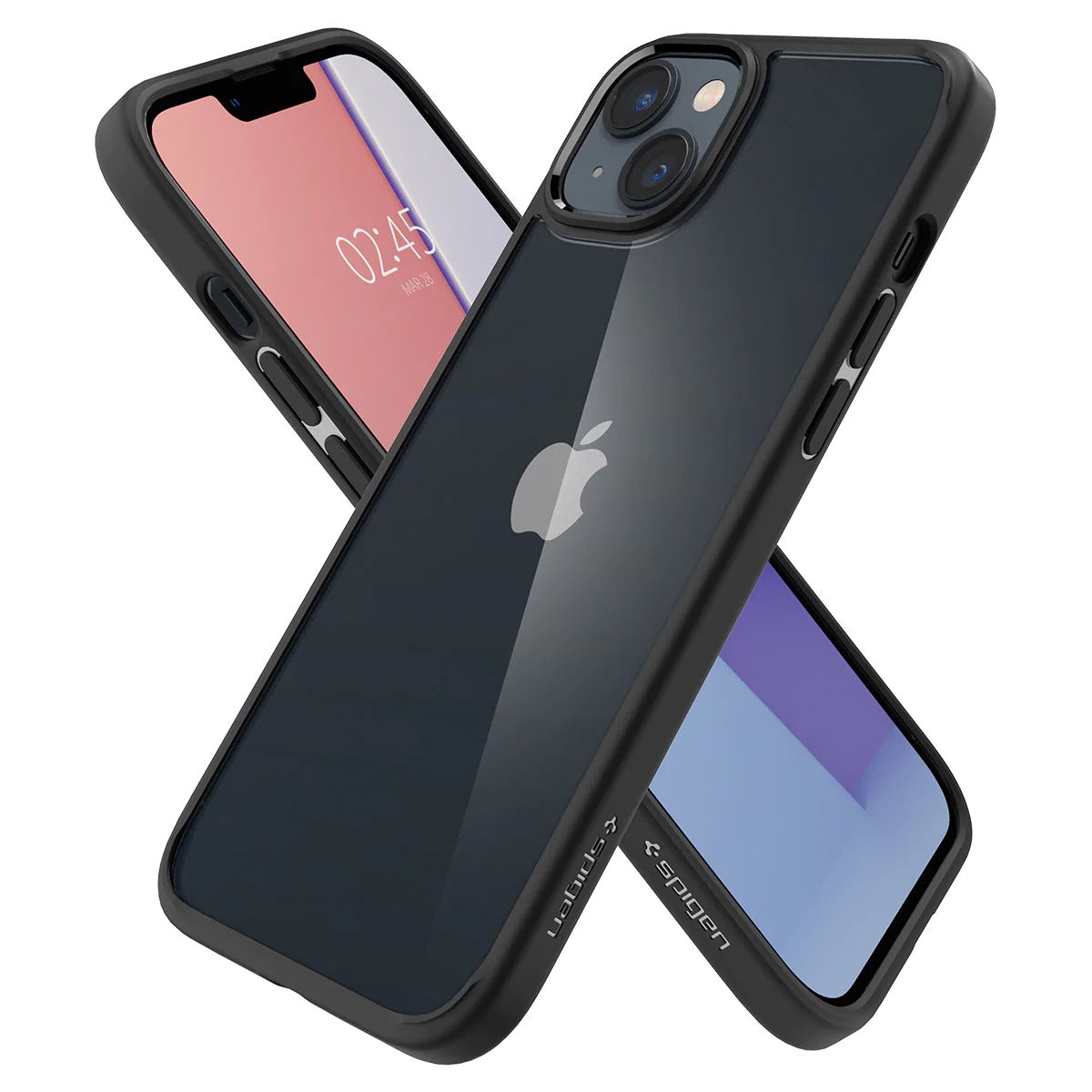 Schutzhülle Spigen Ultra Hybrid für iPhone 14 Plus, Transparent/Schwarz
