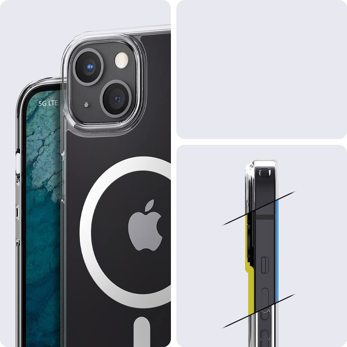 Schutzhülle Spigen Ultra Hybrid Mag MagSafe für iPhone 13 Mini, Weiß