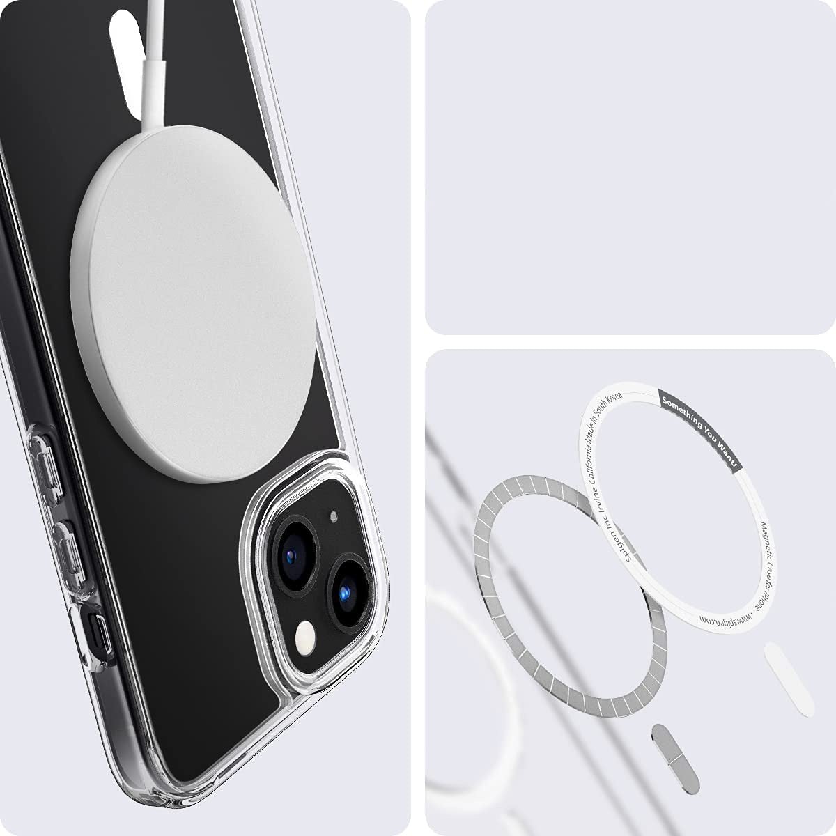 Schutzhülle Spigen Ultra Hybrid Mag MagSafe für iPhone 13 Mini, Weiß