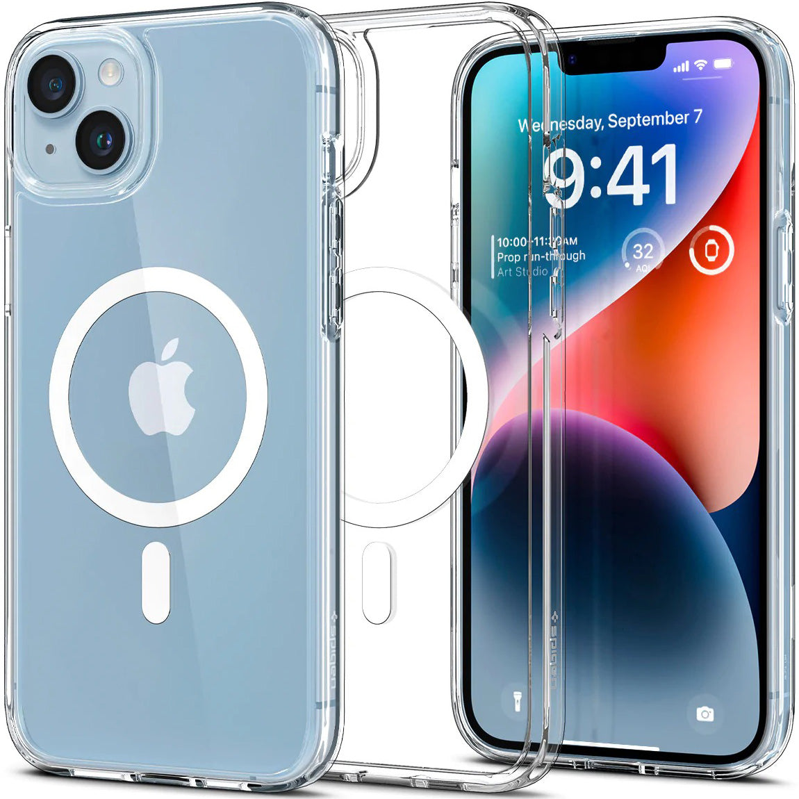 Schutzhülle Spigen Ultra Hybrid Mag mit MagSafe für iPhone 14, Transparent-Weiß
