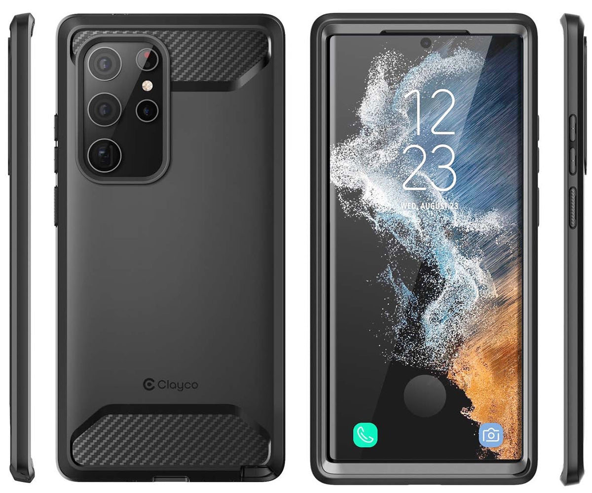 Schutzhülle Supcase Clayco Xenon SP für Galaxy S22 Ultra 5G, Schwarz