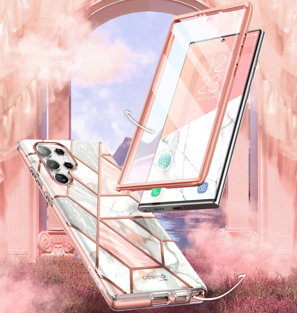 Schutzhülle Supcase i-Blason Cosmo SP für Galaxy S22 Ultra 5G, Marmor-rosa