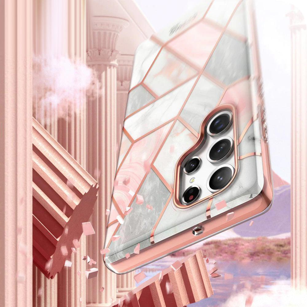 Schutzhülle Supcase i-Blason Cosmo SP für Galaxy S22 Ultra 5G, Marmor-rosa