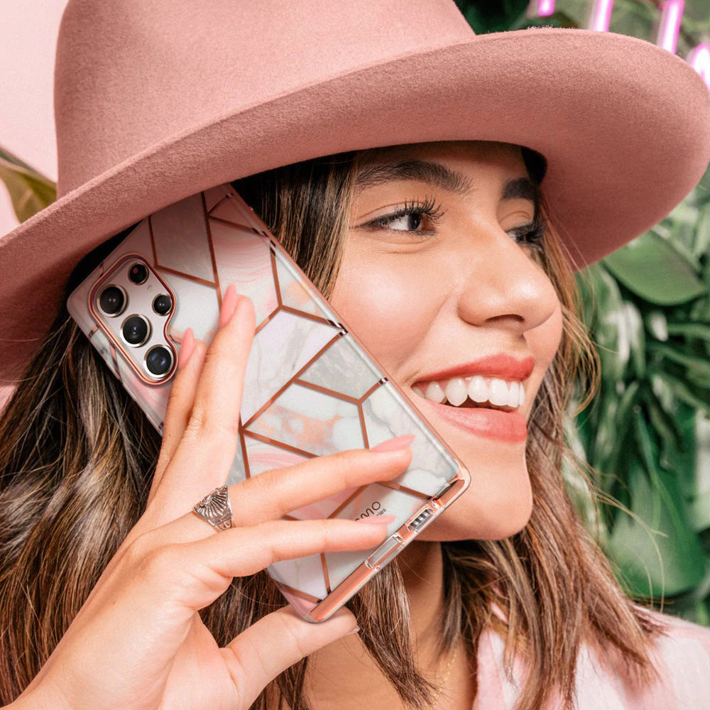 Schutzhülle Supcase i-Blason Cosmo SP für Galaxy S22 Ultra 5G, Marmor-rosa