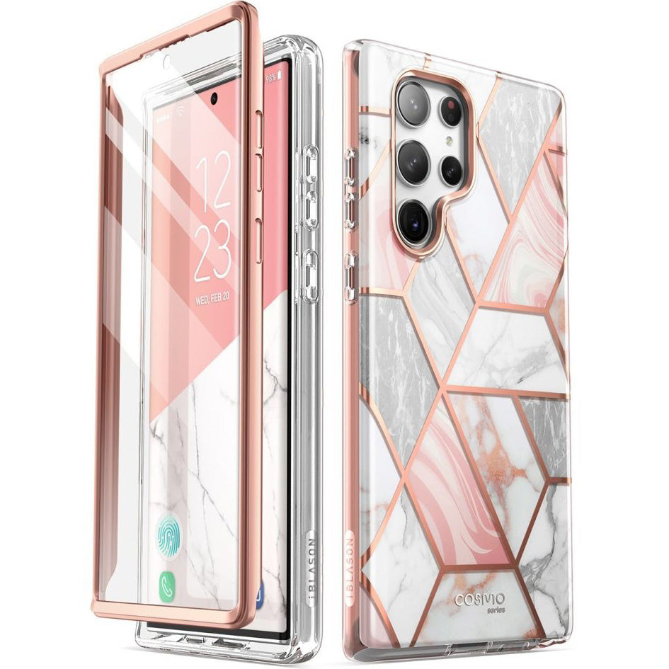 Schutzhülle Supcase i-Blason Cosmo SP für Galaxy S23 Ultra 5G, Marmor-rosa