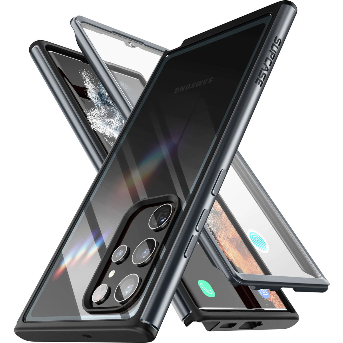 Schutzhülle Supcase UB Edge Pro SP für Galaxy S22 Ultra 5G, Schwarz