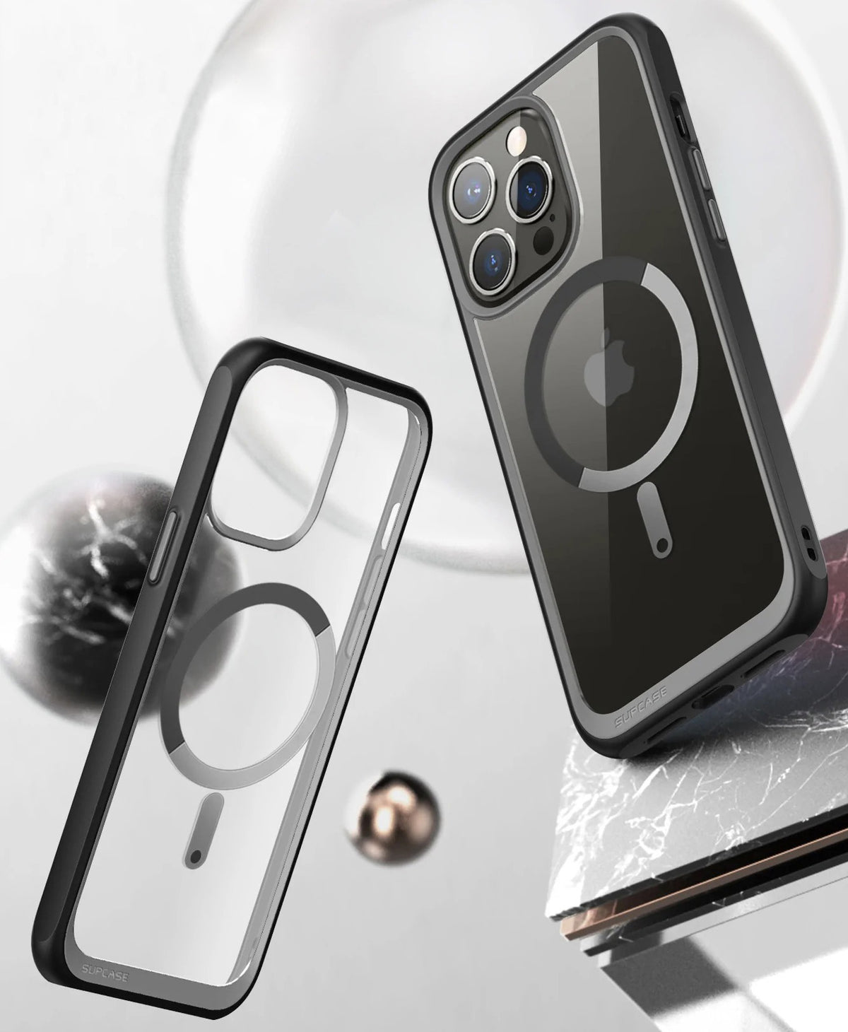 Schutzhülle Supcase UB Mag mit MagSafe für iPhone 14 Pro Max, Transparent-Schwarz