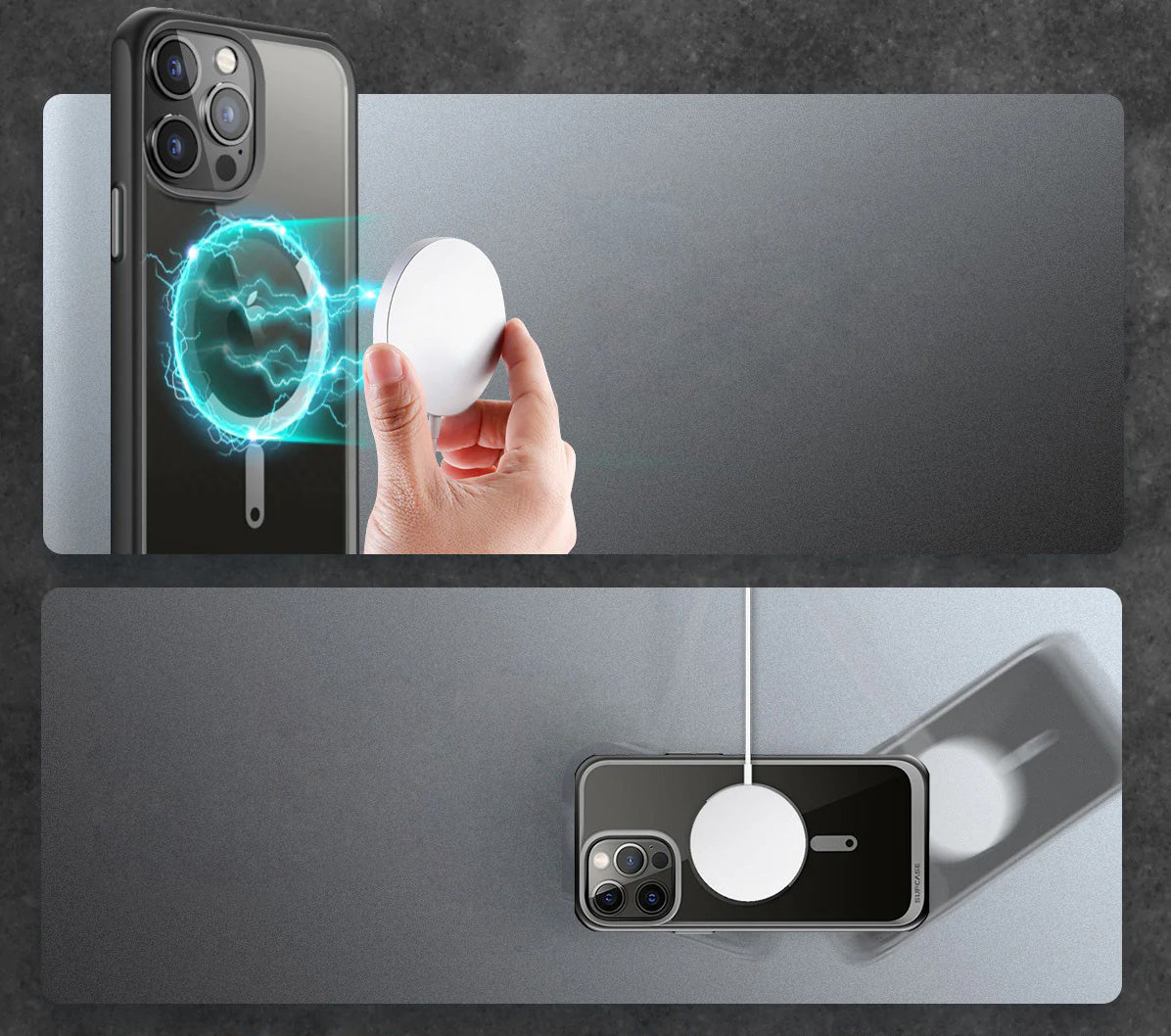 Schutzhülle Supcase UB Mag mit MagSafe für iPhone 14 Pro Max, Transparent-Schwarz