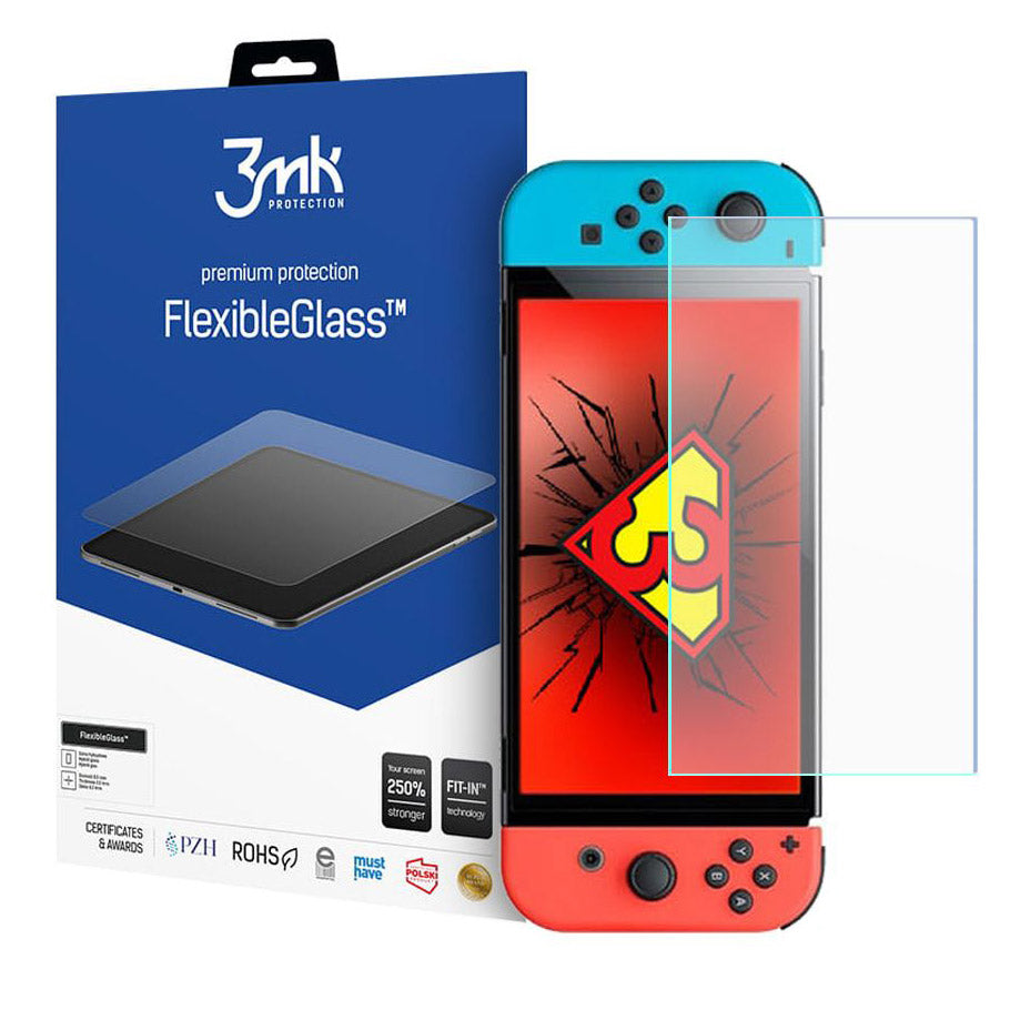 Hybridglas 3mk Flexible Glass für Nintendo Switch Oled